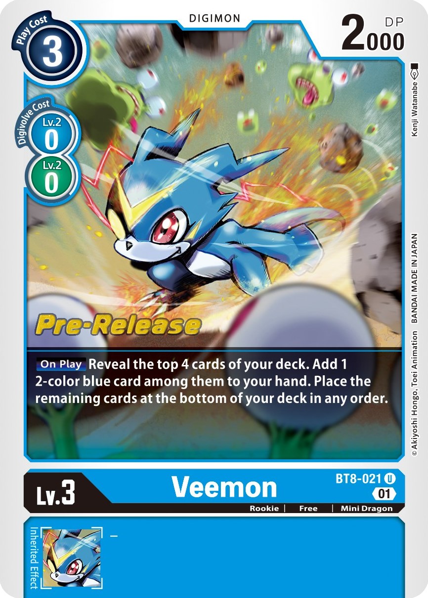 Veemon [BT8-021] [New Awakening Pre-Release Cards] | Total Play