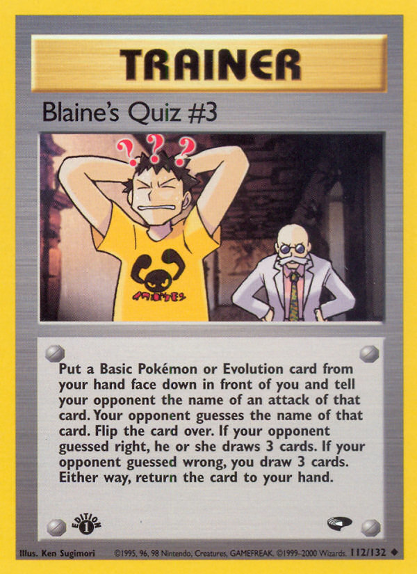 Blaine's Quiz #3 (112/132) [Gym Challenge 1st Edition] | Total Play