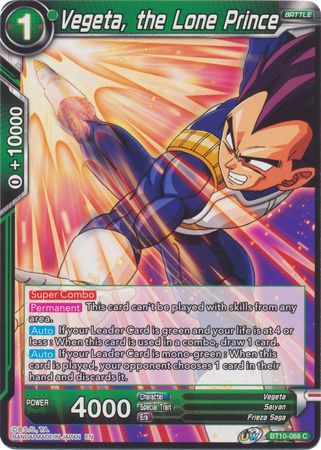Vegeta, the Lone Prince (BT10-068) [Rise of the Unison Warrior] | Total Play