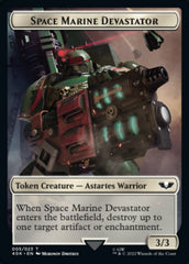 Soldier (002) // Space Marine Devastator Double-Sided Token (Surge Foil) [Warhammer 40,000 Tokens] | Total Play