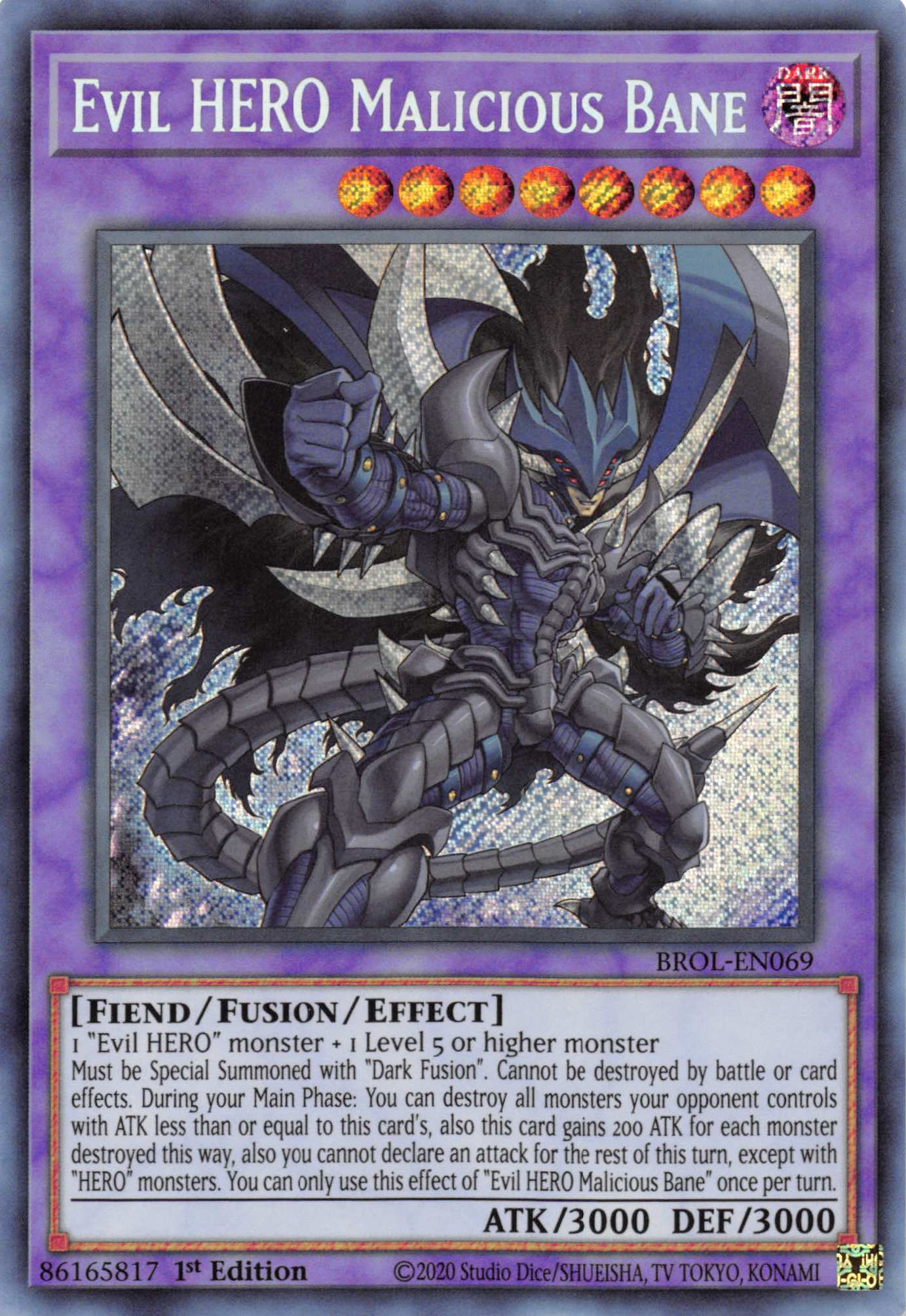 Evil HERO Malicious Bane [BROL-EN069] Secret Rare | Total Play