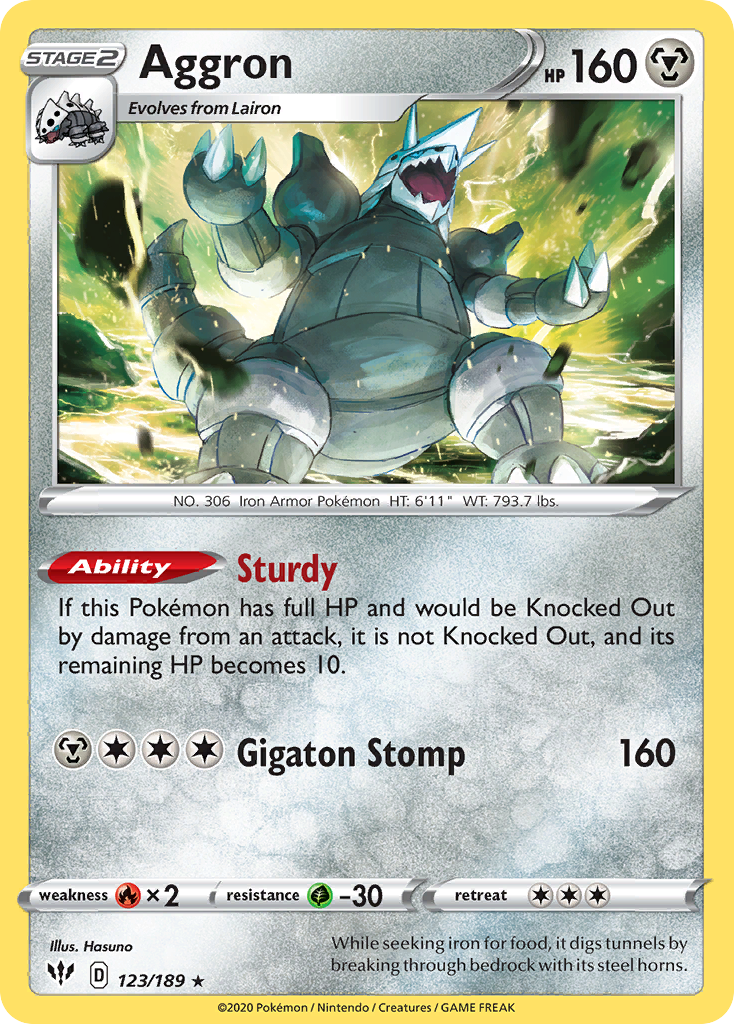 Aggron (123/189) [Sword & Shield: Darkness Ablaze] | Total Play