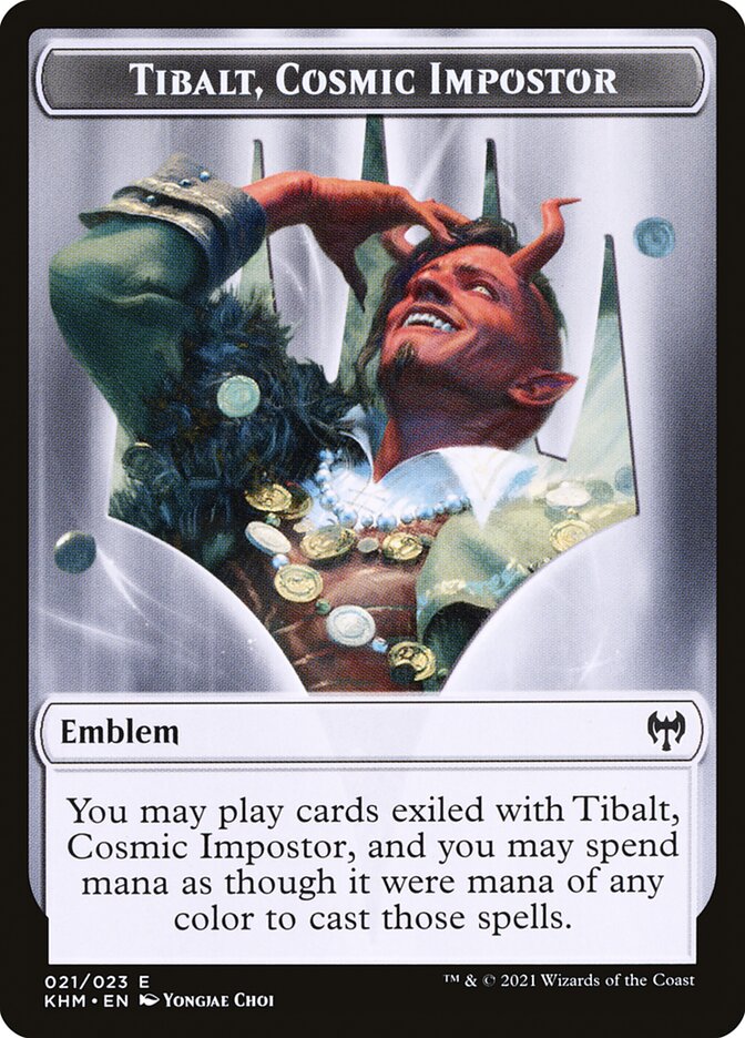 Elf Warrior // Tibalt, Cosmic Impostor Emblem Double-Sided Token [Kaldheim Tokens] | Total Play