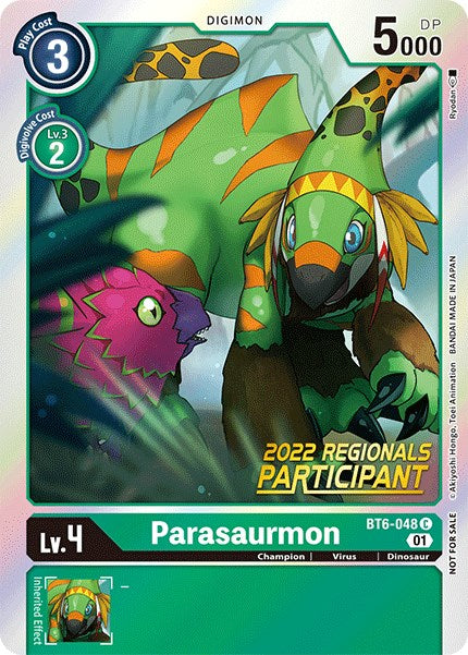 Parasaurmon [BT6-048] (2022 Championship Online Regional) (Online Participant) [Double Diamond Promos] | Total Play