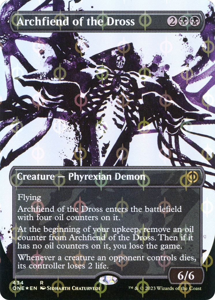 Archfiend of the Dross (Borderless Ichor Step-and-Compleat Foil) [Phyrexia: All Will Be One] | Total Play