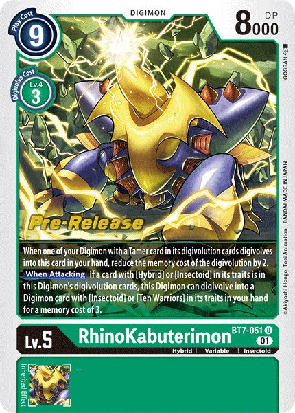 RhinoKabuterimon [BT7-051] [Next Adventure Pre-Release Cards] | Total Play