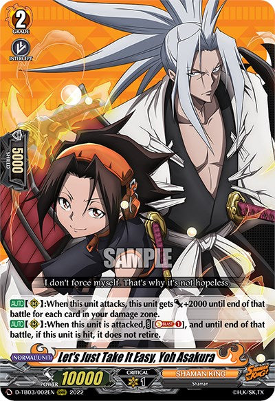 Let's Just Take It Easy, Yoh Asakura (D-TB03/002EN) [Shaman King] | Total Play