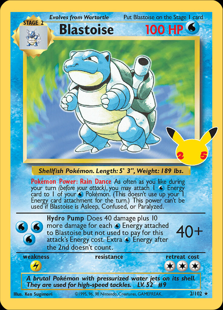Blastoise (2/102) [Celebrations: 25th Anniversary - Classic Collection] | Total Play